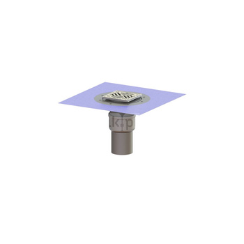 Wpust Ferrofix DN100, odpł.pion, z nasadką Variofix i kratką/ramą nierdz. 138x138, przeciwpośl., sys.125