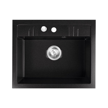 MEZZO II zlewozmywak granitowy 1-komorowy 48/58, grafit