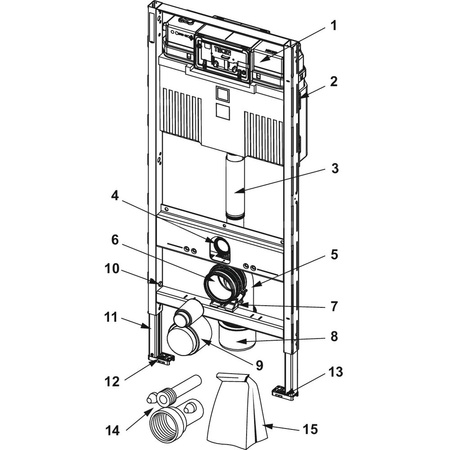 Stelaż podtynkowy do WC TECE profil, 1120 x 500 x 150 mm, regulowana wysokość, ze spłuczką