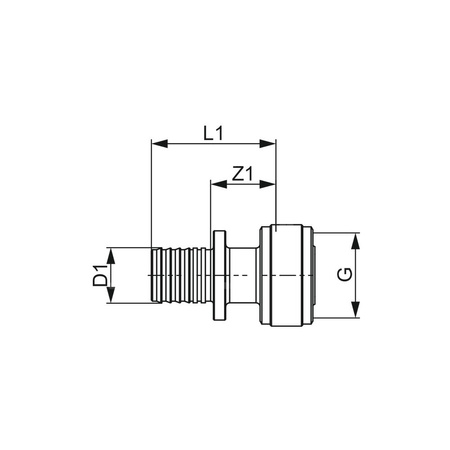 Szybkozłącze TECE flex, brąz, 16 mm x 1/2'' (zz x pz)