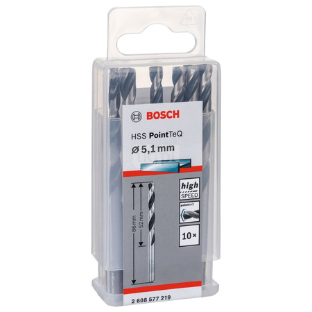 WIERT. HSS POINTTEQ 5.1MM 10PC