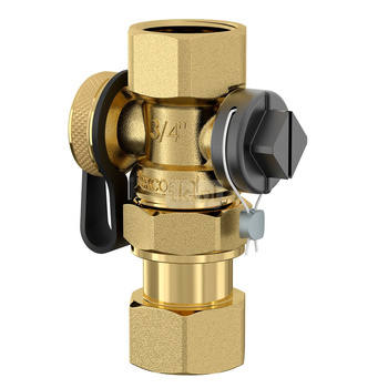 Zespół przyłączeniowy FLAMCO MEIBES mosiądz 3/4'' GW cylindryczny x GW gazowy walcowy, max. 10 bar, max. 130'C