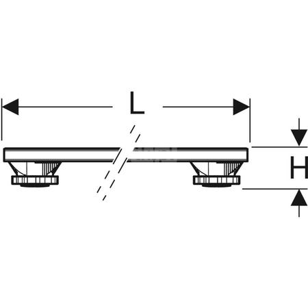 Zestaw nóg i trawersów do brodzików kamienno-żywicznych Geberit, od 140 cm, 4Tr700, wysokość 6-12 cm