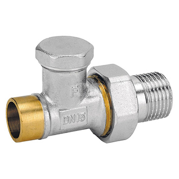 Zawór grzejnikowy odcinający prosty 1/2 do wlutowania