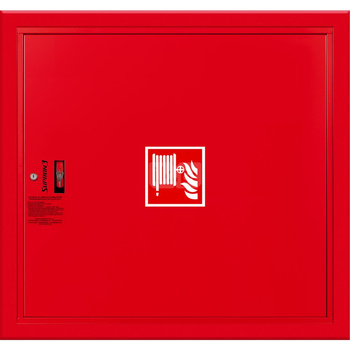 Hydrant DN33 wnękowy, wąż 30m, ocynk fasada, zamek patent, RAL 3000