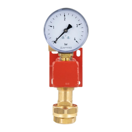 Zespół przyłączeniowy AFRISO BSS 3/4'' GW x szybkozłącze, max. 1.5 bar + wskaźnik ciśnienia
