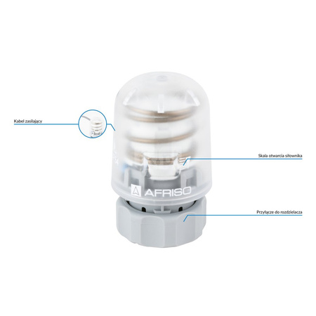 Siłownik termoelektryczny 230 V AC, NC AFRISO TSA-01 gwint M30x1,5 mm