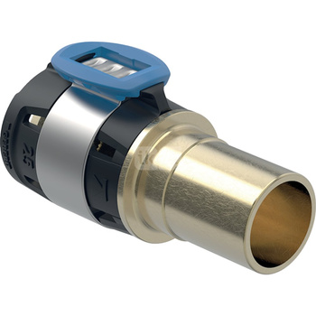 Złączka przejściowa  GEBERIT FlowFit / Mapress, brąz bezołowiowy, 40 mm x 35 mm (łącznik zaprasowywany x końcówka wsuwana)