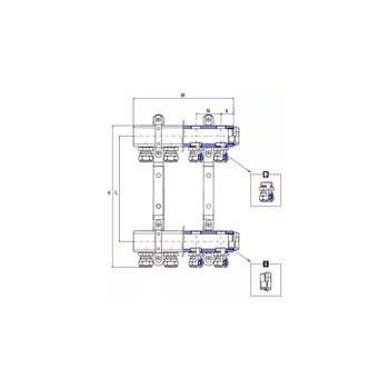 Rozdzielacz ogrzewania RUMET 50C 13 obwodowy