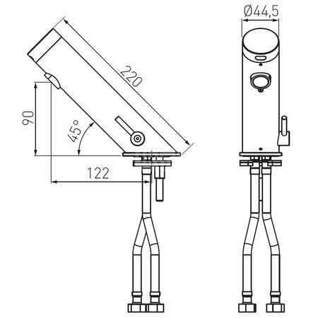 Bateria elektroniczna stojąca FERRO MISTRAL SENSOR, kolor chrom bezdotykowa