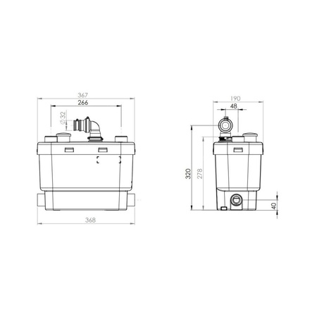 SANIVITE SILENCE - Pompa (kuchnia, pralnia, łazienka bez WC, dom)