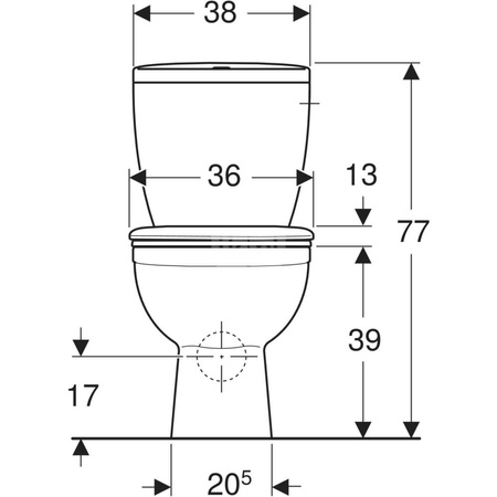 IDOL Zestaw: miska ustępowa kompaktowa odpływ pionowy, spłuczka z armaturą 3/6l, deska 10131