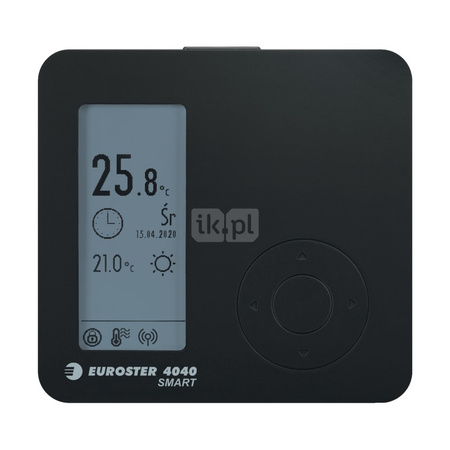 Internetowy, bezprzewodowy regulator temperatury Euroster 4040 Smart Black