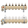 Rozdzielacz do ogrzewania podłogowego FERRO RZP08S 8-obieg. mosiądz gw 1'' x gz 3/4'' + przepływomierz + termostat