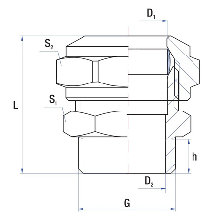 Złącze dwójnik proste RUMET zaciskowe FI 8 x GZ 3/8 mosiądz