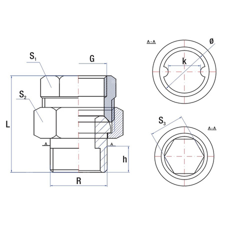 Śrubunek RUMET mosiądz 1/2'' x 1/2'' (GW x GZ)
