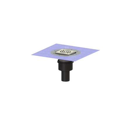 Wpust Ecoguss, DN70, odpł.pionowy, z nasadką Variofix i kratką/ramą nierdz. 138x138