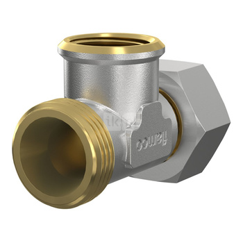 Trójnik FLAMCO MEIBES 90' mosiądz (chromowanie) 3/4'' x 1/2'' x 21.3 mm x 26.9 mm x 3/4'' (gw x gw x gz)