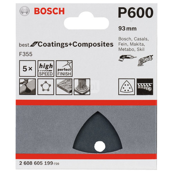 Papier ścierny F355, opakowanie 5 szt. K600