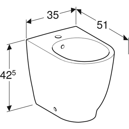 Stojący bidet Acanto przylegający do ściany