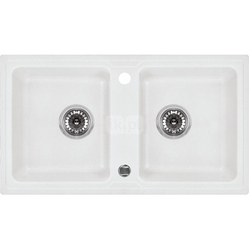 Deante Zorba Zlewozmywak 2-komorowy bez ociekacza - alabaster