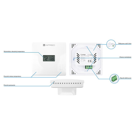 Termostat AFRISO RT01 bezprzewodowy zasilanie 230 V AC floorcontrol 5-35'C