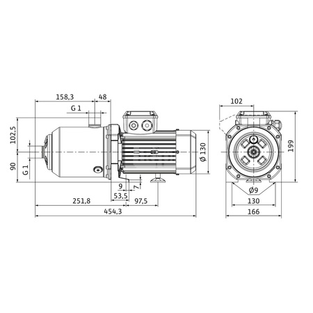Wysokociśnieniowa pozioma pompa do wody Wilo-MEDANA CH1-L.206-1/E/A/10T