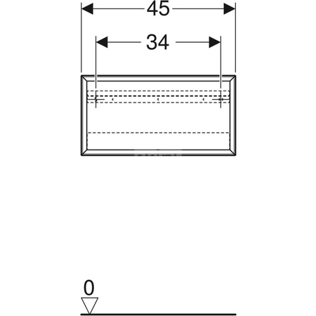 Szafka iCon prostokątna 45 cm x 23,3 cm x 13,2 cm , Lava / Lakierowany matowy