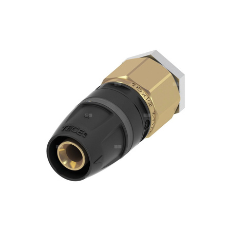 Złączka TECE logo trzyczęść., mosiądz, 16 mm (pz x pz)