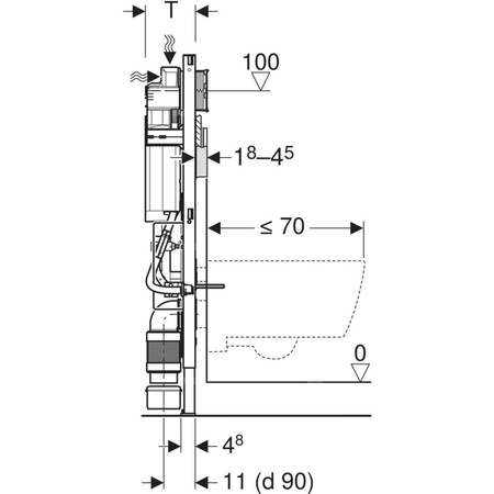Stelaż podtynkowy do WC GEBERIT Duofix + Sigma, 1120 x 425 x 170 mm, regulowana wysokość, ze spłuczką