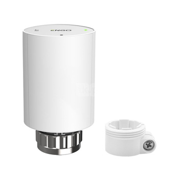 Bezprzewodowa, elektroniczna głowica grzejnikowa, M30x1,5, bateryjna, biała w zestawie z adapterem na zawór RA