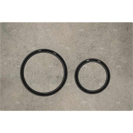 Przycisk uruchamiający Geberit Sigma21, przedni, imitacja betonu, pierścienie: czarny chrom