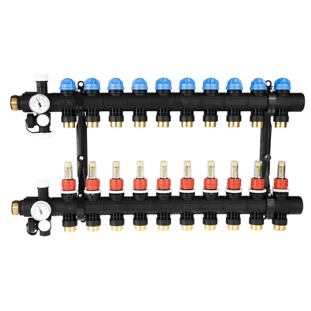 Rozdzielacz do ogrzewania podłogowego AFRISO ProCalida EF1 10-obieg. poliamid GZ 1'' x Euroconus 3/4''