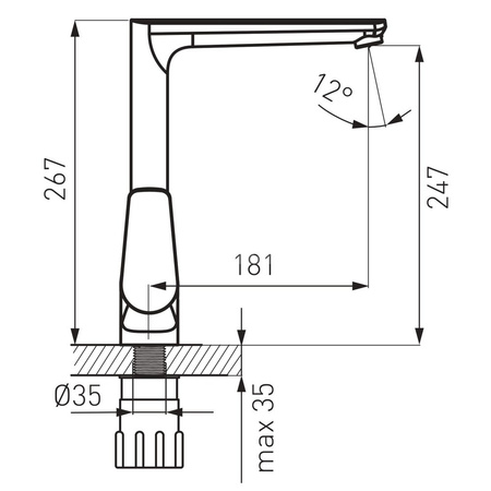 Bateria zlewozmywakowa stojąca FERRO ESPACIO, kolor chrom