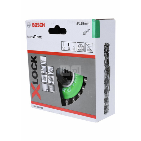 Szczotka tarczowa z drutu 115 pleciona, stal nierdzewna z systemem X-LOCK 115 mm, 0,5 mm, X-LOCK
