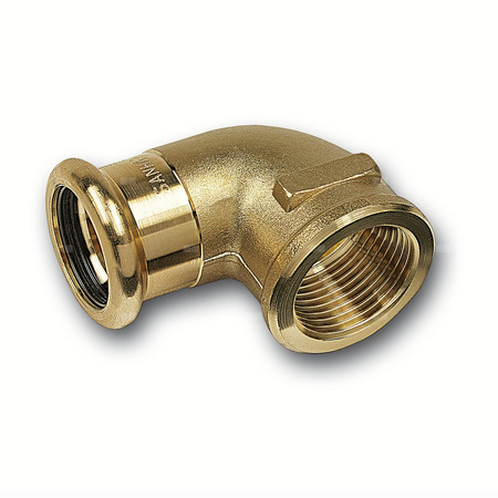 Kolano 90' SANHA PURAPRESS, brąz, 12 mm x 1/2'' (zw x GW)