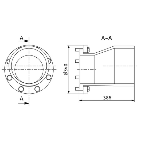 Króciec kołnierzowy DN 200/PE-HD 280x16