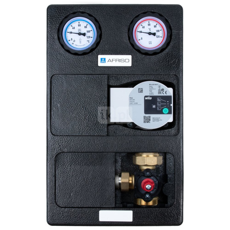 Grupa pompowa AFRISO PrimoTherm K 180-2 DN25 WP 3-WM GZ x GW 1 1/2'' x 1'', z zaworem mieszającym, z izolacją, z pompą obiegową