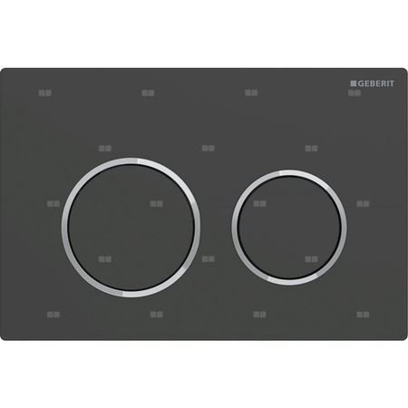 Przycisk uruchamiający Geberit Omega20, przedni/górny, czarny mat-chrom-czarny mat, easy-to-clean