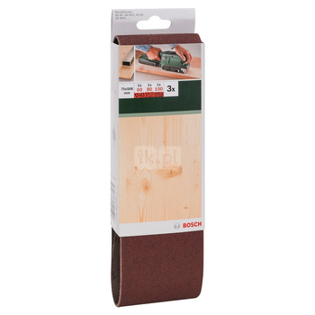 3-częściowy zestaw taśm szlifierskich do szlifierek taśmowych, wersja czerwona K = 60, 80, 100