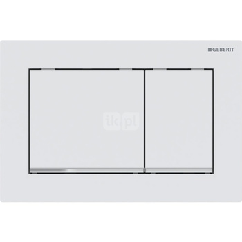 Przycisk uruchamiający Geberit Omega30, przedni/górny, biały mat-chrom-biały mat, easy-to-clean