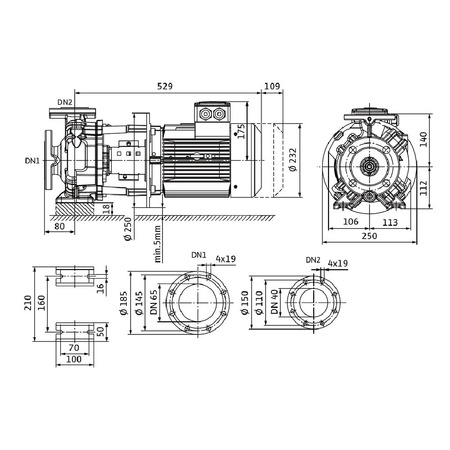 Dławnicowa pompa blokowa Atmos GIGA-B 40/125-4/2