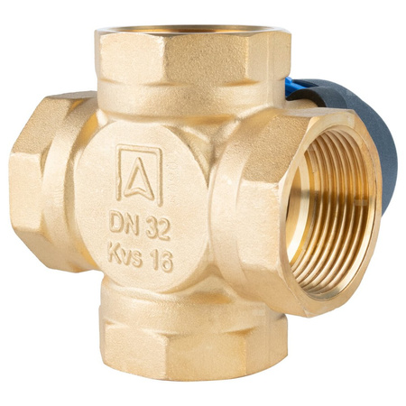 Zawór obrotowy czterodrogowy AFRISO ARV 485 ProClick, mieszający, Siłownik elektryczny ARM 343 ProClick, DN 32