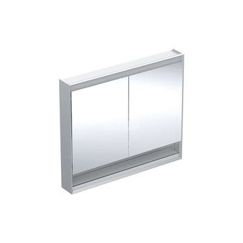 Geberit ONE Szafka z lustrem, Comfort Light, B105cm, H90cm, T15cm, z wnęką, montaż natynkowy, z dwojgiem drzwi, szary