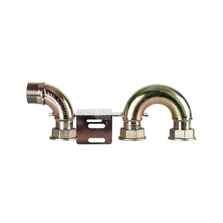 Monozłącze pod gazomierz G4/G6 130mm, GZ 5/4" x GZ 1" - z łukiem z prawej strony