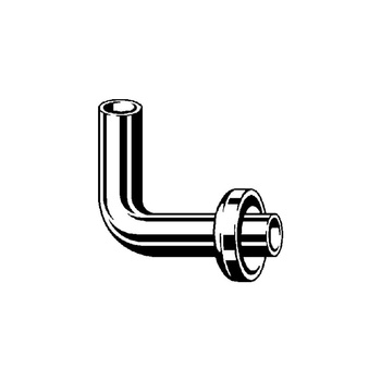 Łuk odpływowy 90 st. mosiądz chrom., nie występuje: zawinięcie obrzeża, nr wzoru 3227.2 DN: 32 L1: 100 L2: 100