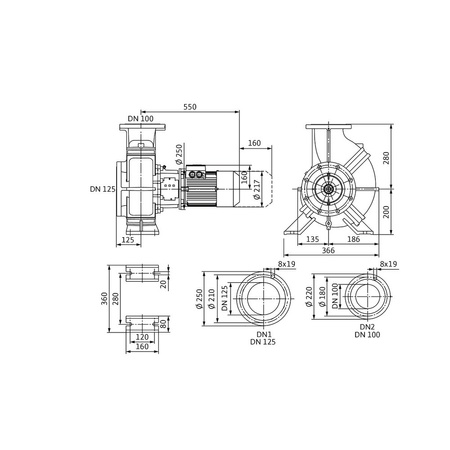 Dławnicowa pompa blokowa Atmos GIGA-B 100/140-2,2/4