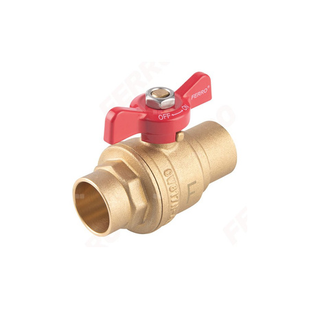 Zawór kulowy FERRO F-Power do wlutowania 22 mm lw, uchwyt: motylek