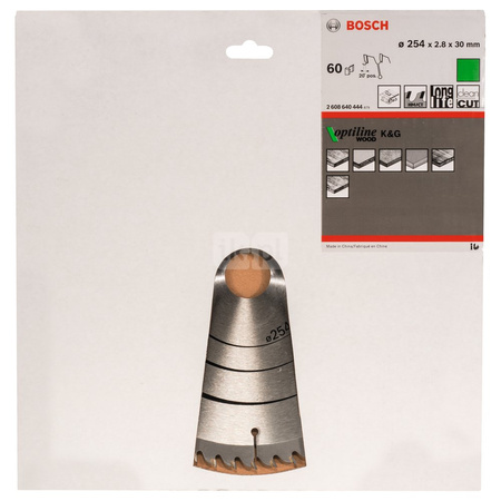 Tarcza pilarska Optiline Wood PIŁA TARCZ.-T OPTI 254X2.8X30Z60