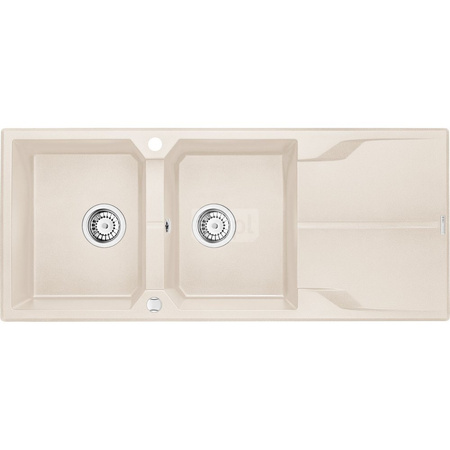 Deante Andante Zlewozmywak granitowy 2-komorowy z ociekaczem - beż